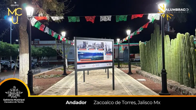 Andador, Zacoalco de Torres, Jalisco, con alumbrado LED de Grupo MCU