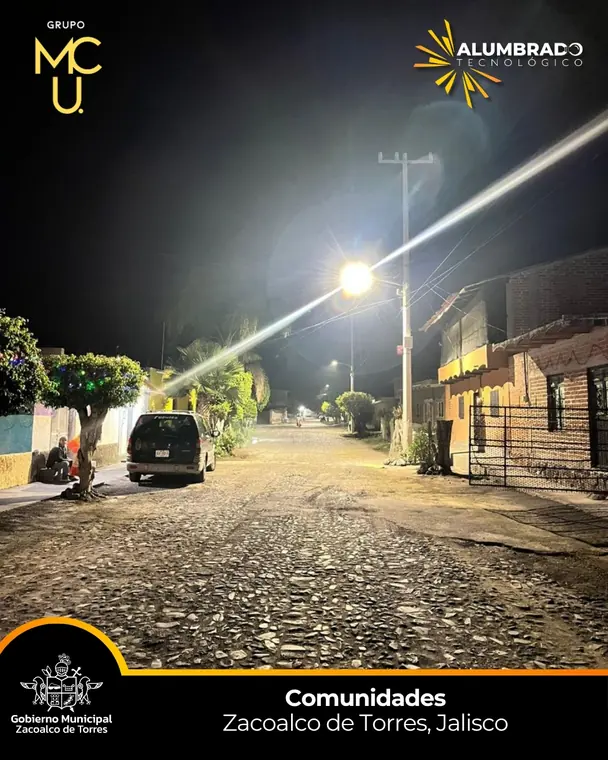 Comunidades, Zacoalco de Torres, Jalisco, con alumbrado LED de Grupo MCU