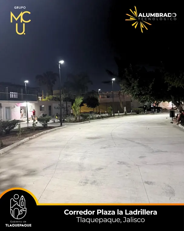 Corredor Plaza La Ladrillera, Tlaquepaque, Jalisco, con alumbrado LED de Grupo MCU