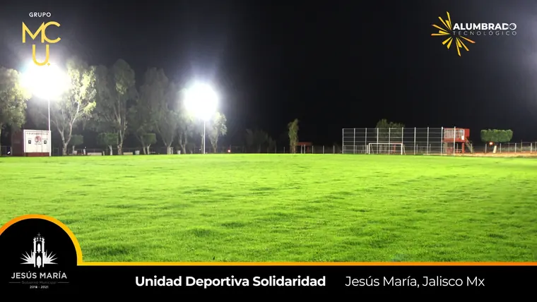 Unidad Deportiva Solidaridad, Jesús María, Jalisco, con alumbrado LED de Grupo MCU