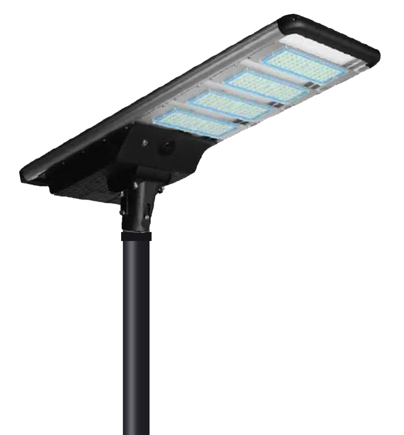 Luminaria solar LAO-S Pro montada en poste